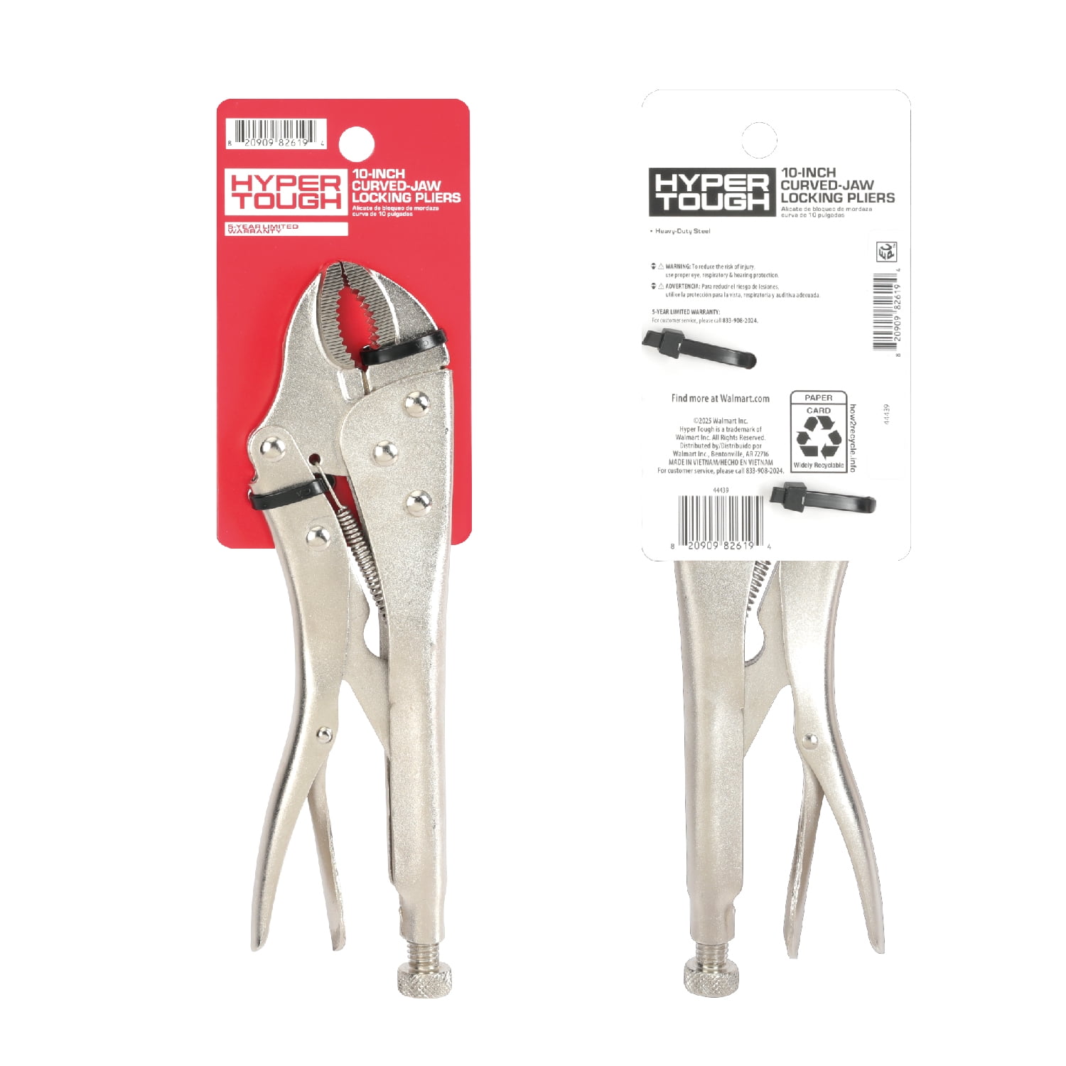 Hyper Tough 10-Inch Chrome Plated Curved Jaw Locking Pliers