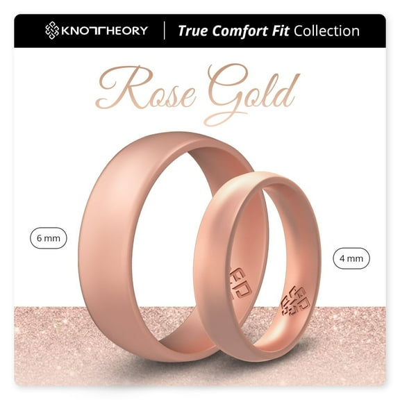 Rose Gold Breathable Silicone Ring For Women 4mm Bandwidth