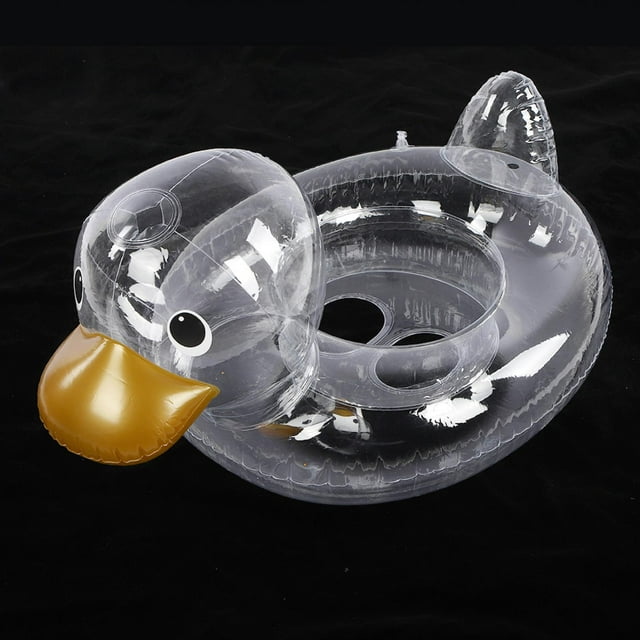 Anillo de natación con forma de pato transparente para bebés y niños pequeños, asiento flotante de agua, entrenador de seguridad para piscina de 0 a 4 años