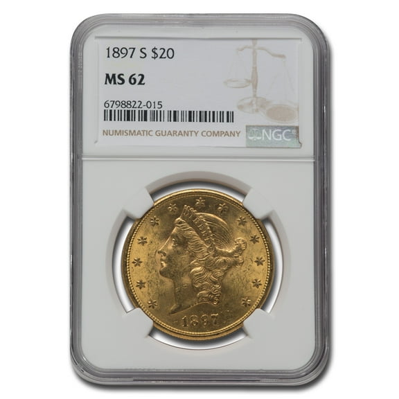 1897-S $20 Liberty Gold Double Eagle MS-62 NGC