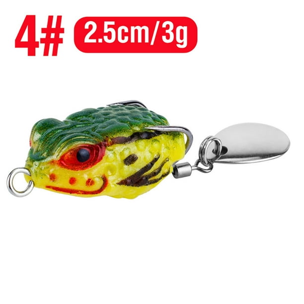 EDTara 2.5cm/3g Mini Frog Fishing Lures With Spoon Double Hooks Artificial  Fake Bait Soft Jump Frog Bait