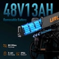 thumbnail image 4 of URLIFE 750W Folding Electric Bikes for Adult,20'' 4.0 Fat Tire Ebike,20Mph Max Speed,48V 13Ah Removable Battery,Commuting E Bike UL2849,Class 2, 4 of 14