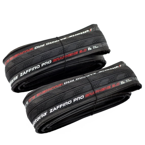 Vittoria Zaffiro Pro G2.0 Graphene Folding Clincher Tire 700x25C, Black (2 TIRES) #VT2092