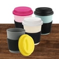 thumbnail image 5 of Uxcell 2 Pcs Silicone Cup Lids for Glass Cup, 3" ID 3.7" OD Silicone Coffee Cup Mug Lid Reusable Fit for 9cm/3.5" Dia Water Coffee Tumbler Cups, Purple/Rose, 5 of 7