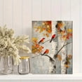 thumbnail image 2 of Qisvanset Red Birds Birch Trees Canvas Wall Art 15.75x11.81 Inches, 2 of 8