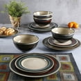 thumbnail image 5 of Gibson Studio Kirsten 12-Piece Brown Metallic Reactive Dinnerware Set, 5 of 6