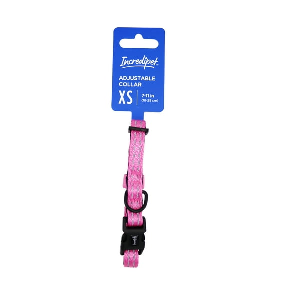 Incredipet Adjustable Pink Dog Collar for Extra Small Dogs