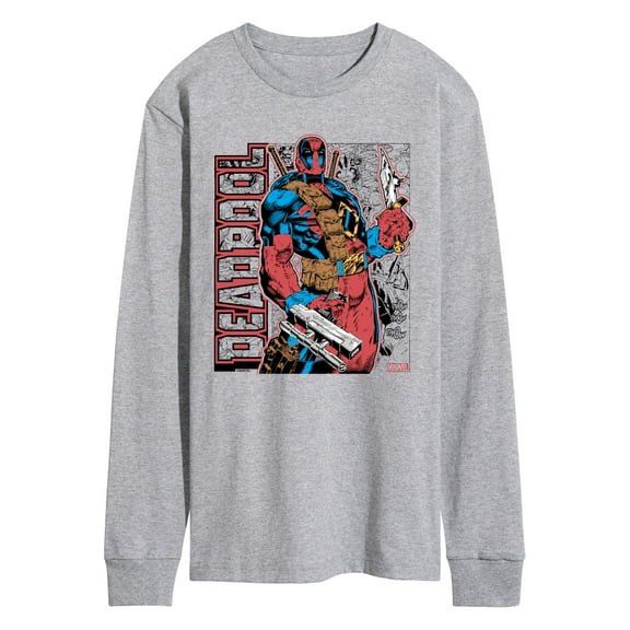 Marvel Deadpool - Comic Book Panel - Men's Long Sleeve Graphic T-Shirt