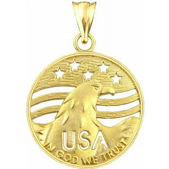 US GOLD 10kt Gold USA With Eagle Charm Pendant