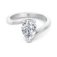 thumbnail image 2 of Haiti - Moissanite Pear Shape Lab Diamond Solitaire Engagement Ring, 2 of 4