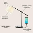 thumbnail image 4 of JONATHAN Y Troy 24" Classic Contemporary Iron LED Task Lamp with USB Charging Port, Oil Rubbed Bronze, JYL1129A, 4 of 8