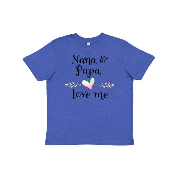 Inktastic Nana and Papa Love Me Heart Grandchild Youth T-Shirt