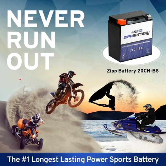 Zipp Battery Ytx20ch-bs (20ch-bs 12 Volts,18 Ah, 270 Cca) Motorcycle Battery for Kawasaki Vulcan 1600 Classic 2005