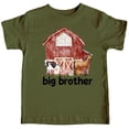 thumbnail image 4 of Big Brother Barn Farm Animals Shirt for Sibling Reveal Baby Announcement Outfits Military Green Shirt Youth Medium, 4 of 6