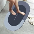 thumbnail image 2 of Alfombrilla de baño antideslizante de 50x80 cm, alfombra de baño resistente, tapete para suelo, alfombra de baño impermeable Azul ovalado, 2 of 8
