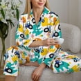 thumbnail image 6 of Pofeuu Cute tractor and vehicle Print Womens Pajamas Set Long Sleeve Sleepwear Button Down Nightwear Soft Pj Lounge Sets Button Down Pajamas Women-X-Large, 6 of 7