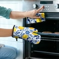 thumbnail image 2 of Blue Lemon Kitchen Oven Mitt and Pot Holder Sets 2 Pcs for Baking, Cooking and Grilling, Heat Resistant Up To 392 °F, 2 of 7