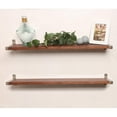 thumbnail image 3 of BrandtWorks 2 Piece Industrial Modern Wood Wall Shelf Set 7.75'' x 38'' - Dark brown, 3 of 3