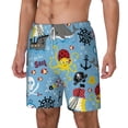 thumbnail image 2 of Balery Pirate Marine Animals Mens Swim Trunks Swim Shorts for Men Quick Dry Inseam Beach Shorts with Compression Liner Pocket-3X-Large, 2 of 9