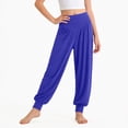 thumbnail image 2 of Girls Pants Solid Color Lightweight Yoga Sports Dance Fitness Drawstring Winter Pants 5-6 Years,Blue XZNPDUCQ, 2 of 5