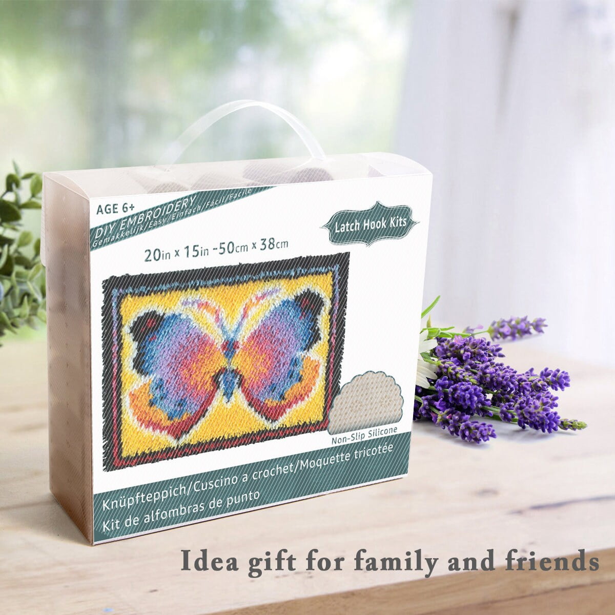 Latch Hook Rug Kits Embroidery DIY Bufferfly Pattern Crochet Needlework Crafts for Adults and Kids Beginners 20"x 15"