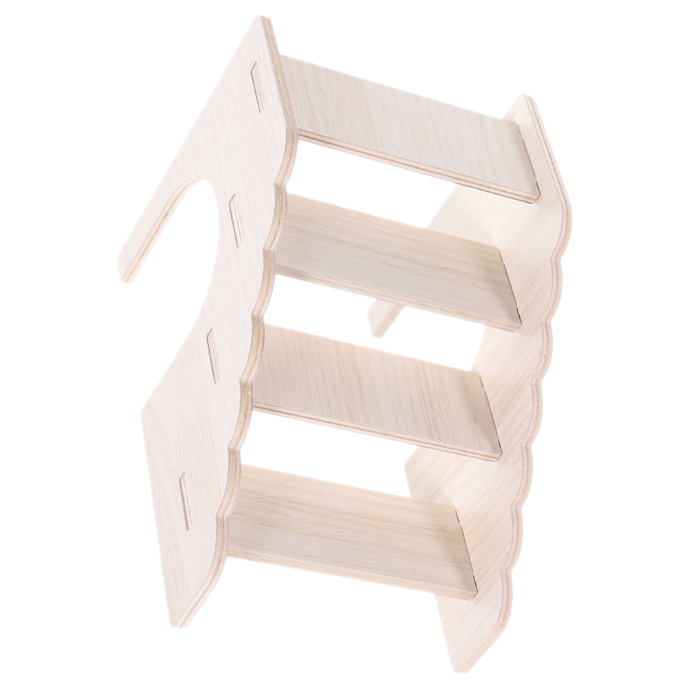 MOKKHNB Pet Ladder Plaything Beige Wood Hamster Climbing Ladder for Cage and Small Animals