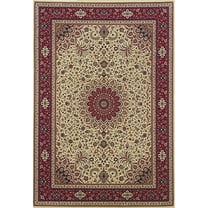 Oriental Weavers Ariana Area Rug - 095J3 - 8' Round - in Ivory/ Red - Vintage Inspired, Stain Resistant, Family and Pet Friendly , Dining Room Rug