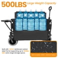 thumbnail image 4 of BOFANG All-Terrain Folding Wagon Cart 3-in-1 with Bench, Canopy, and Table, 500lbs Heavy Duty for Garden, Fishing,Black, 4 of 10