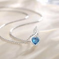 thumbnail image 2 of Gems Jewels 3.00 Ctw Heart Cut London Blue Topaz Womens Pendant with Chain 14K White Gold Plated 925 Sterling Silver, 2 of 2