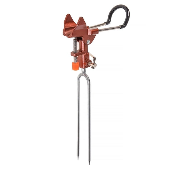 Rod Holders Adjustable Dual Slots Design Holder Strong & Stable Ground Plug(1 Piece, earth orange）