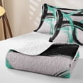 thumbnail image 4 of Homewish Spiral Lines Quilt King,Modern Aesthetic King Coverlet Set,Green Black,3 Pieces, 4 of 7