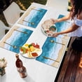 thumbnail image 7 of Summer Beach Blue Ocean Placemats Set of 4,Wipeable Washable Table Mats for Dining Tables,Coastal Waves Abstract Art Place Mats for Kitchen Event Party Tabletop Decor, 7 of 7
