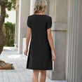 thumbnail image 3 of Womens Summer Casual Dresses 2026 Tulip Petal Short Sleeve Crew Neck Floral Print Dresses with Pockets 2XL, 3 of 3