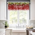 thumbnail image 3 of Merry Christmas Kitchen Curtains and Valances Set, Colored Ball Winter Snowflake Pine Branch Red Rod Pocket Window Valance Window Curtain Panels for Living Room Bedroom Laundry, 27.5x36in, 3 Pieces, 3 of 7