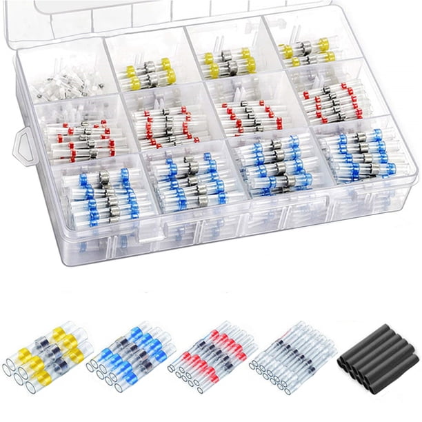 Scienceny 800 Uds. Conectores de cable de sellado de soldadura-conectores a tope de soldadura termorretráctiles-Kit de conector de soldadura-cubierta Vehículos, repuestos y accesorios Mis No.03 Scienceny VI3827-03B