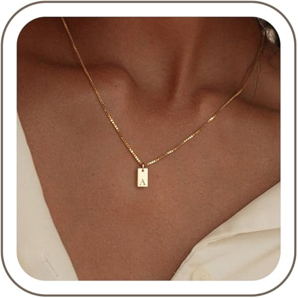 Chenchen Initial Necklaces for Women 14K Gold Plated Letter Necklace Dainty Waterproof Pendant Necklace Personalized Gifts Trendy Gold Jewelry