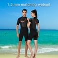thumbnail image 3 of HETSUITS MANGULA CORTA MANTENGA PREVENCIÓN CALIENTE PREVENCIÓN PROFESIONAL Traje de baño Traje de buceo para snorkeling Natación en agua fría Negro M para hombres M 1.5mm Speravity OD017108-02, 3 of 6