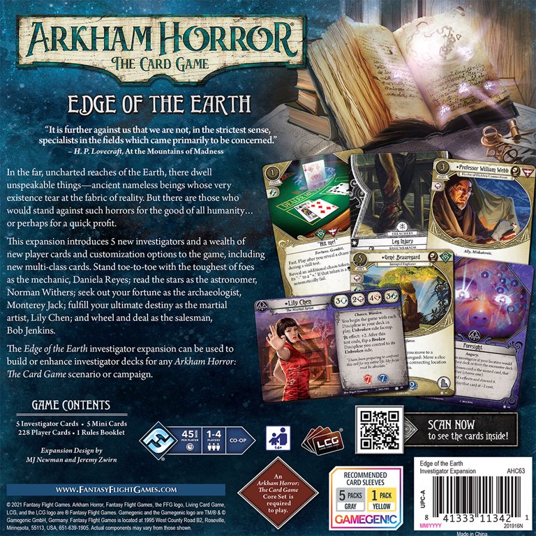 arkham horror card game edge of the earth Arkham Horror: The Card Game Edge of the Earth: Campaign Expansion | Board Game