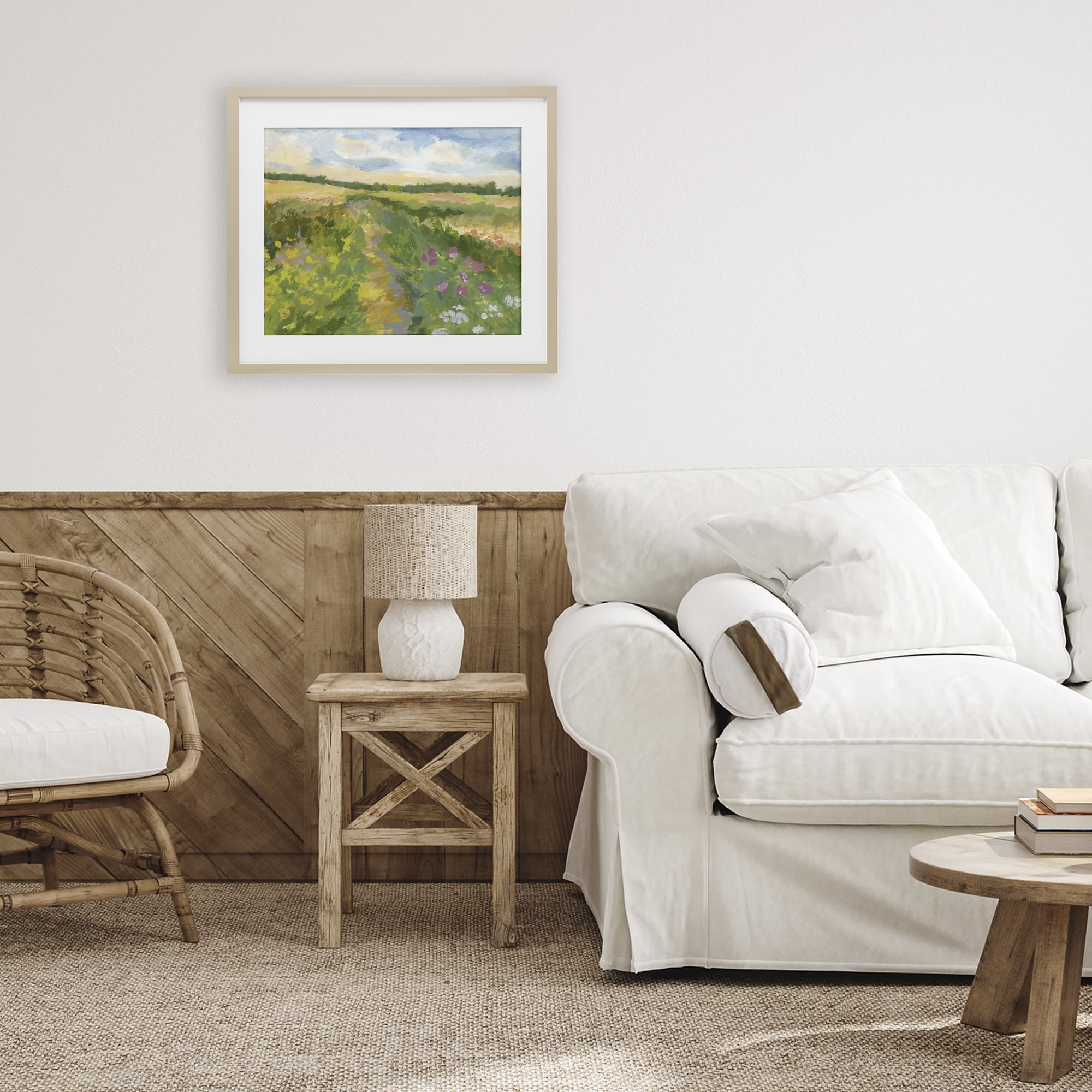 Stupell Industries Windswept Flower Field Birch Framed Print Under Glass, design by Victoria Barnes