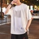 thumbnail image 3 of Camiseta negra suelta de primera calidad para hombre, camisetas holgadas para hombre, ropa vintage japonesa, ropa de cuello redondo, ropa de calle de poliéster común, 3 of 4
