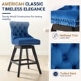 thumbnail image 5 of Swivel Bar Stools Set of 4, 26" Counter Height Bar Stools with Back, Farmhouse Velvet Barstools for 34–38" Kitchen Island, Blue (Set of 4), 5 of 10