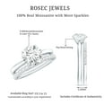 thumbnail image 6 of Rosec Jewels Moissanite Wedding Bridal Ring Set (D-VS1 Grade) - 2 Carat Engagement Ring with Enhancer - with Jewelry Box, 18K White Gold, US 8.00, 6 of 7