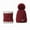 Wine Red, variant on Spencer Winter 2Pcs Pom Pom Cable Beanie Hat Scarf Set Soft Warm Knit Ski Cap Thick Neck Scarf for Women "Wine Red"