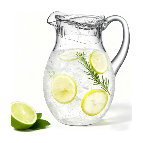 Jarra de plástico Meolibour, tamaño mediano, 2,1 L, con tapa sin BPA