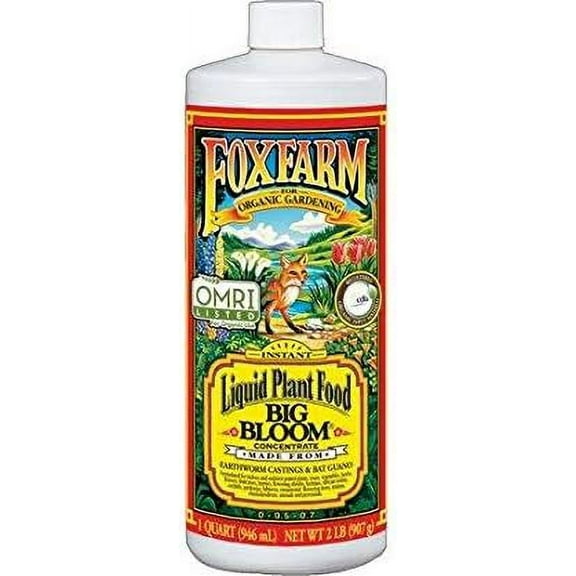 FoxFarm Big Bloom Liquid Plant Fertilizer - Garden Nutrient - 1 Quart