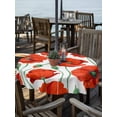 thumbnail image 2 of Outdoor Tablecloth with Umbrella Hole Zipper Red Flowers Round Tablecloth 54" Waterproof Outside Table Cloth Spring Floral Watercolor Botanical Patio Table Cover Tablecloths for Picnic Party, 2 of 8
