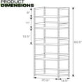 5Tier Bookshelf Tall Narrow Shelving Units Adjustable Display Shelf
