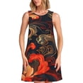 thumbnail image 1 of Fotbe Fiery Floral Pattern Vestido de Verano sin Mangas para Mujer – Vestido Midi Línea A, Estilo Camiseta Floral, Vestido Playero Casual y Fluido, 1 of 7