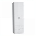 thumbnail image 6 of Chests & Wardrobes, Modern White 76.8"H Armoire Wardrobe with Hanging Rod, 2 Drawers, 1 Shelf | White | Engineered Wood, 6 of 8