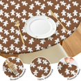 thumbnail image 4 of Brown Christmas Gingerbread Pattern Round Fitted Tablecloth with Elastic Edge,Dining Table Cover Waterproof,Outdoor Round Tablecloth for Camping,Dining,Indoor and Outdoor, 4 of 7